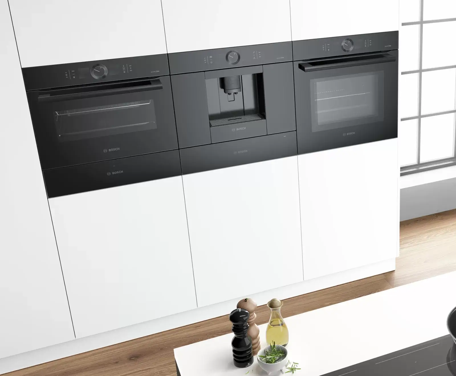 Bosch accent line Backofen Dampfgarer Kaffeemaschine