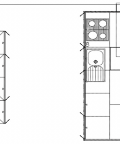 Häcker Inselküche mit Küchentheke Grundriss