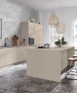 Häcker Inselküche modern kaschmir beige