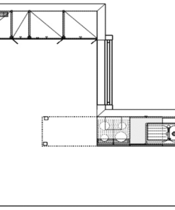 Häcker zweizeilige Küche weiß Grundriss